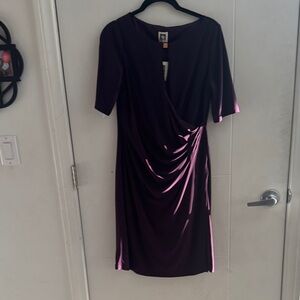 Anne Klein Deep Purple Midi Dress NWT New With Tags